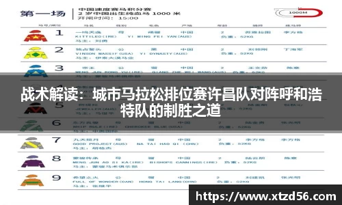 战术解读：城市马拉松排位赛许昌队对阵呼和浩特队的制胜之道