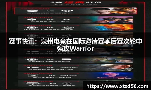 赛事快讯：泉州电竞在国际邀请赛季后赛次轮中强攻Warrior