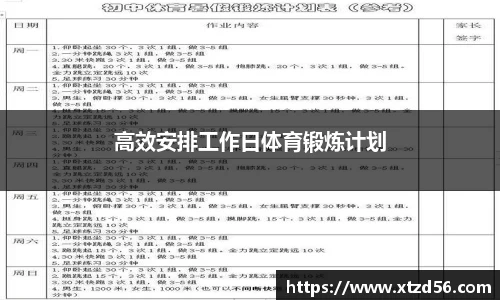 高效安排工作日体育锻炼计划